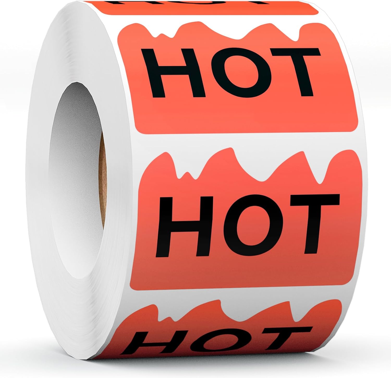 500 Pcs 2"x1.2" Rave Hot Stickers for Festival Rave Party Restaurants Spicy Food, Risepekt Fluorescent Red Hot Flame Fire Shape Labels Marking Popular Items for Supermarkets Stores Shops